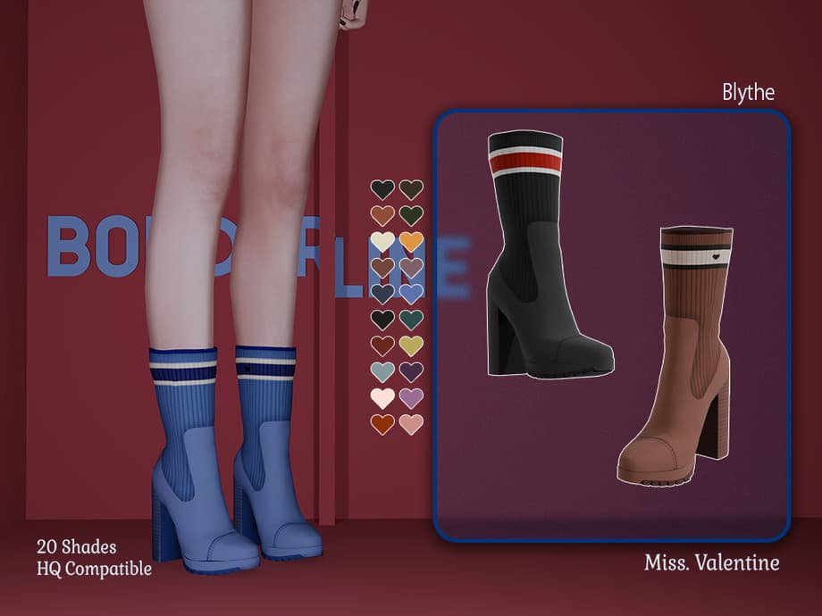 Скриншот мода Ботильоны Blythe boots with socks
